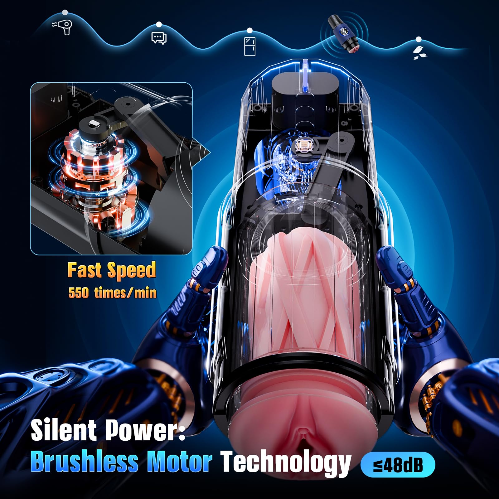 EINSEO Male Masturbator Sex Toys for Men - Thrusting Male Stroker with 360° Heating, 5-Speed Smooth Motion Blowjob Adult Men's Sex Toy, Silent Brushless Motor, Pocket Pussy Sleeve Erotic Massage Kits EINSEO Male Masturbator Sex Toys for Men - Thrusting Male Stroker with 360° Heating, 5-Speed Smooth Motion Blowjob Adult Men's Sex Toy, Silent Brushless Motor, Pocket Pussy Sleeve Erotic Massage Kits
