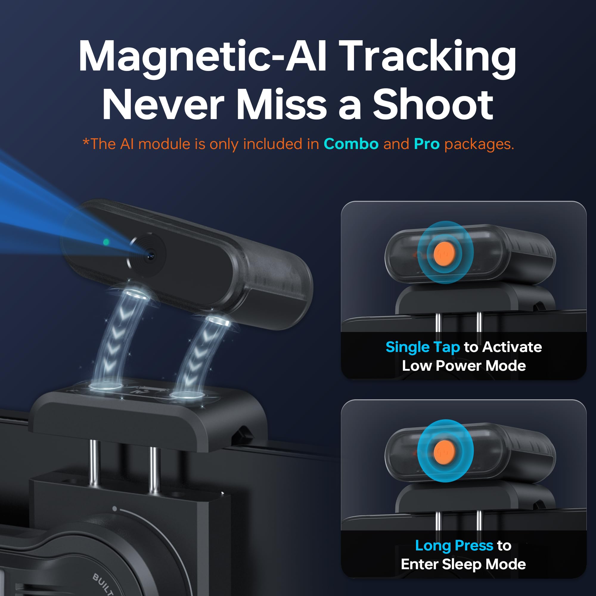 مثبت Zhiyun Smooth 5S AI Pro Gimbal، مثبت ثلاثي المحاور للهواتف الذكية مع متتبع AI، ضوء تعبئة مغناطيسي/مدمج، حقيبة تخزين، مثبت iPhone