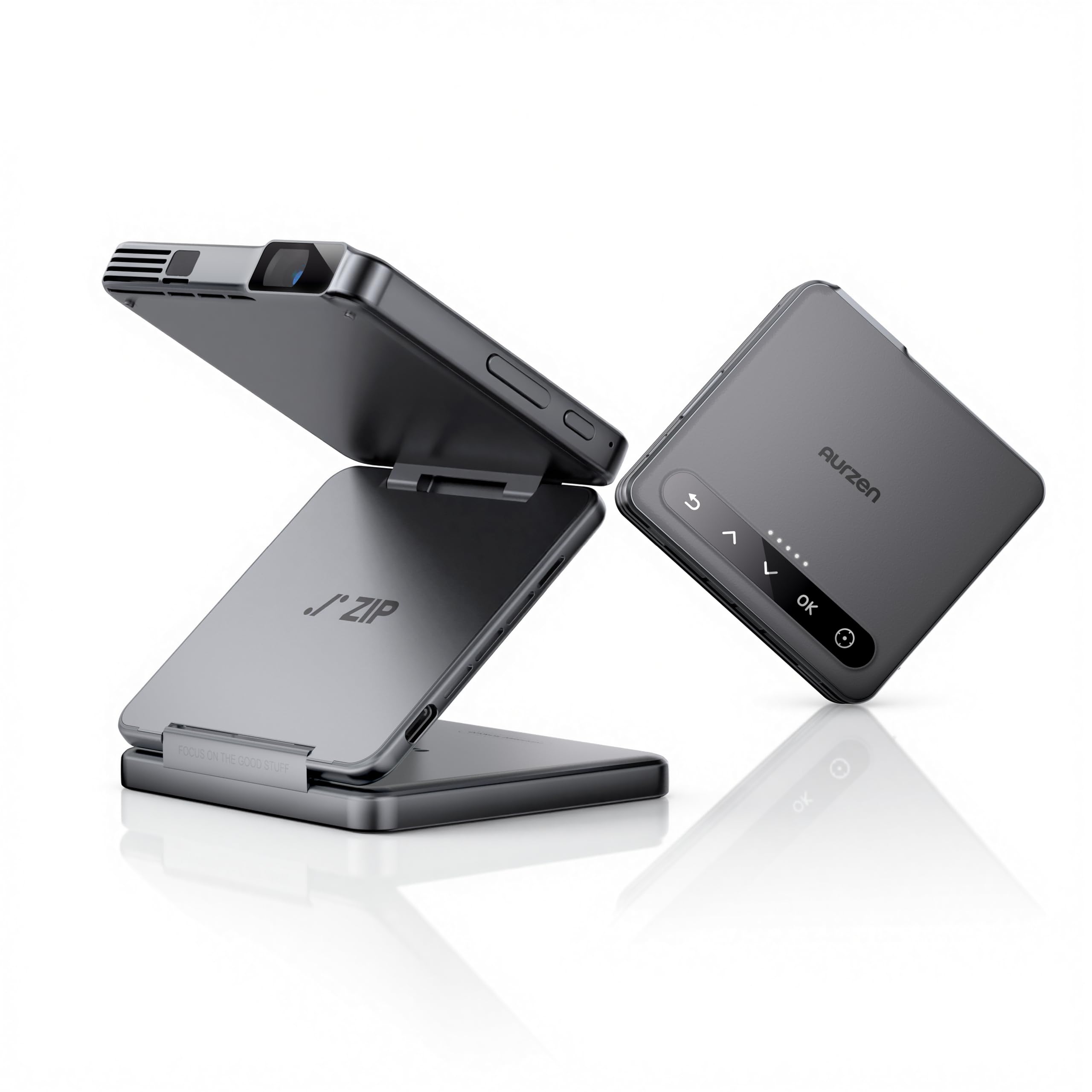 Aurzen ZIP جهاز عرض صغير محمول ثلاثي الطي