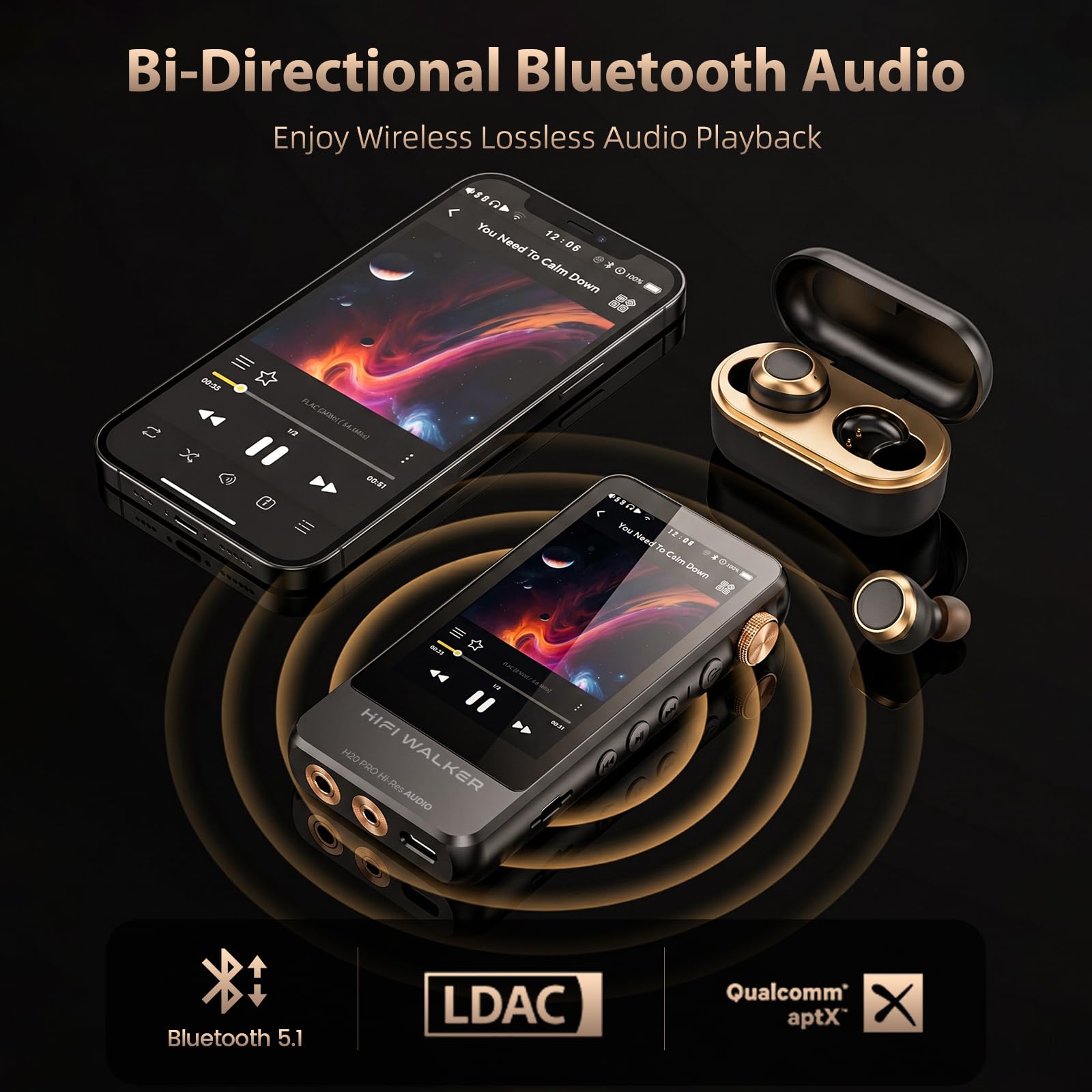 مشغل ملفات MP3 عالي الدقة ووكر H20 برو مشغل ملفات MP3 عالي الدقة ووكر H20 برو