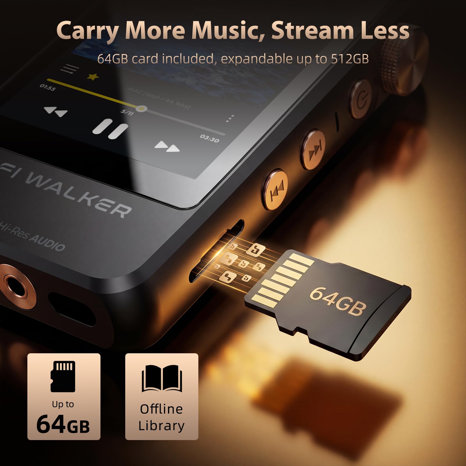 مشغل ملفات MP3 عالي الدقة ووكر H20 برو مشغل ملفات MP3 عالي الدقة ووكر H20 برو