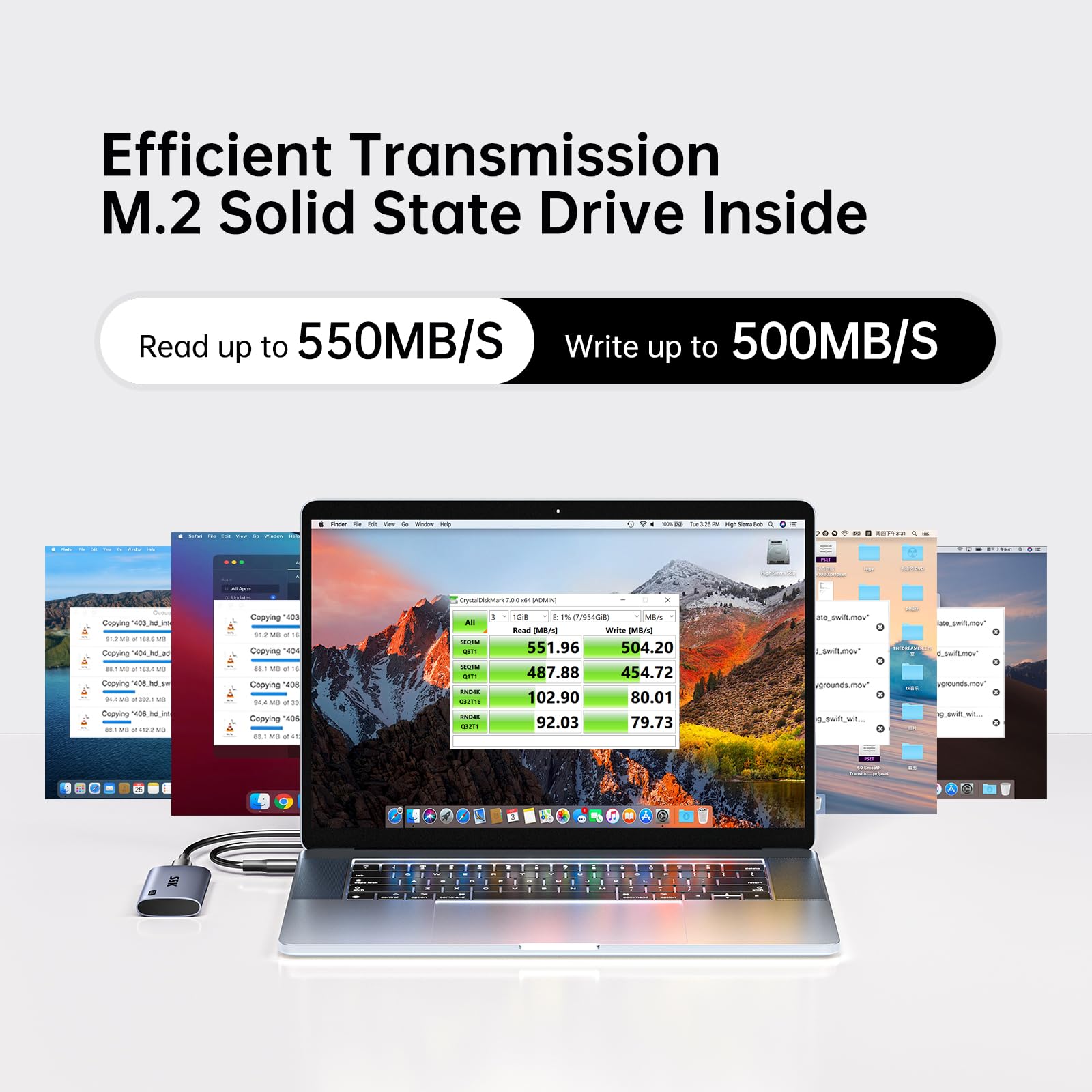 قرص صلب خارجي محمول من نوع SSD بسعة 2 تيرابايت من SSK