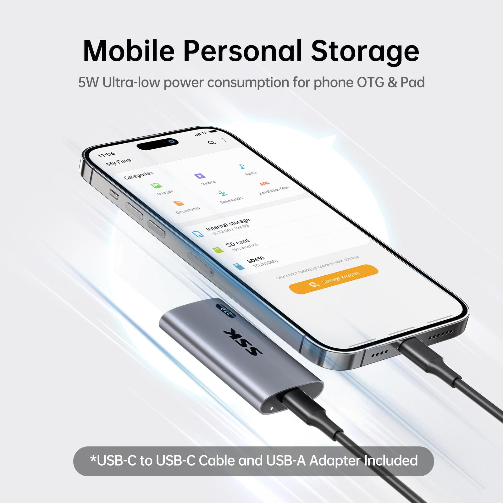 قرص صلب خارجي محمول من نوع SSD بسعة 2 تيرابايت من SSK