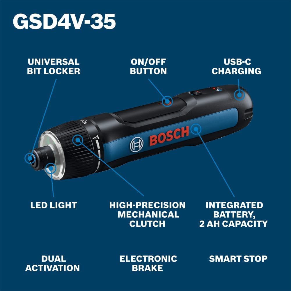مفك براغي كهربائي ذكي BOSCH GO 4 USB-C | دقيق، سهل الاستخدام، وفعال